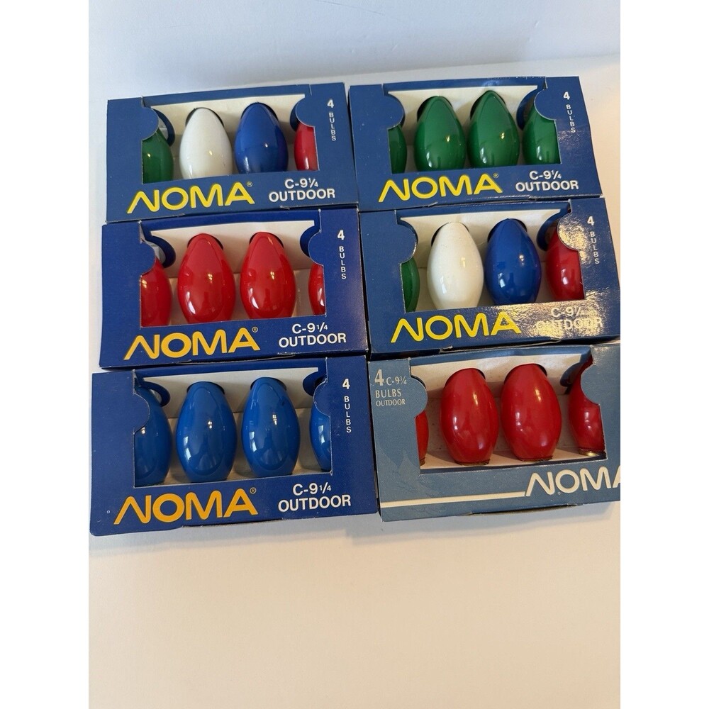 24 Vintage C9 1/4 NOMA Holiday Christmas Light Replacement Bulbs Multicolor NEW